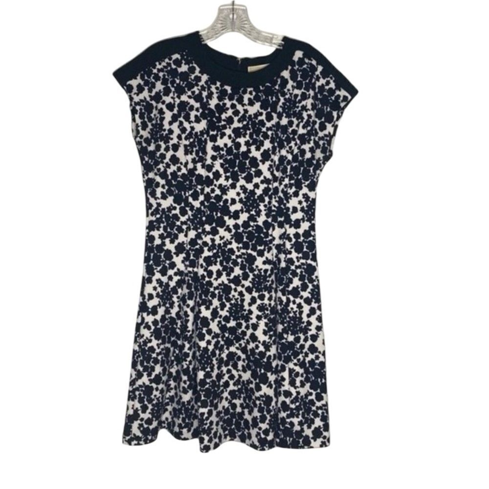 Michael Kors Black White Floral Pleated Business Casual Career Dress 10
